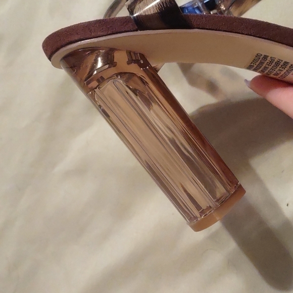 JUSTFAB Leopard print heeled sandals Size 7 NIB - Picture 7 of 8